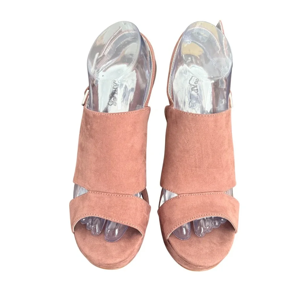 Carlos by Carlos Santana Womens‎ Dusty Rose Faux Suede Platform Wedge Size 8